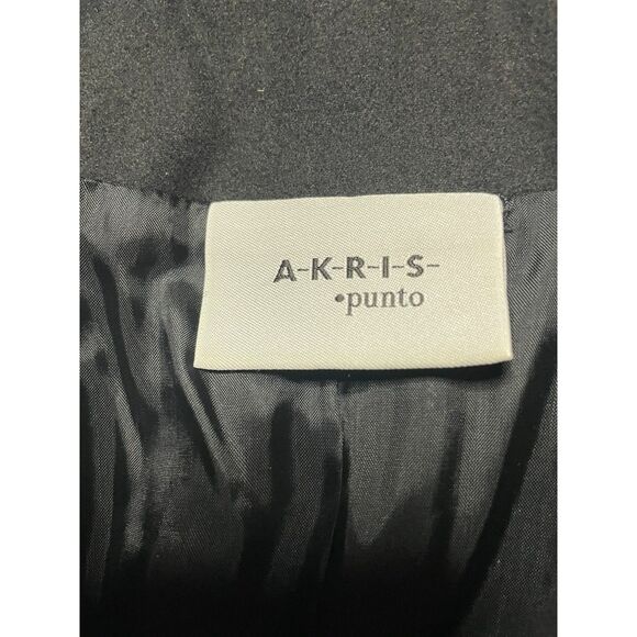 Akris Punto Black Wool Blazer Jacket US 10 Patent Trim Made Switzerland - Picture 4 of 11